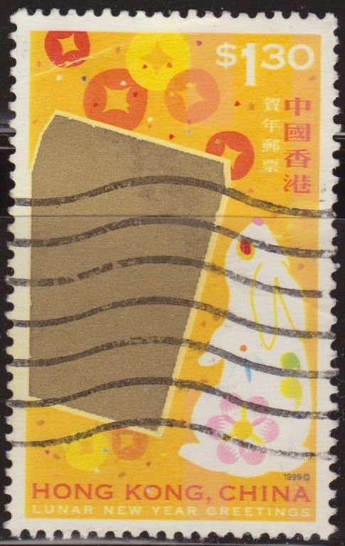China Hong Kong 1999 Scott 834 Sello º Happy New Year of the Rabbit 1,30$ Utilisé usado